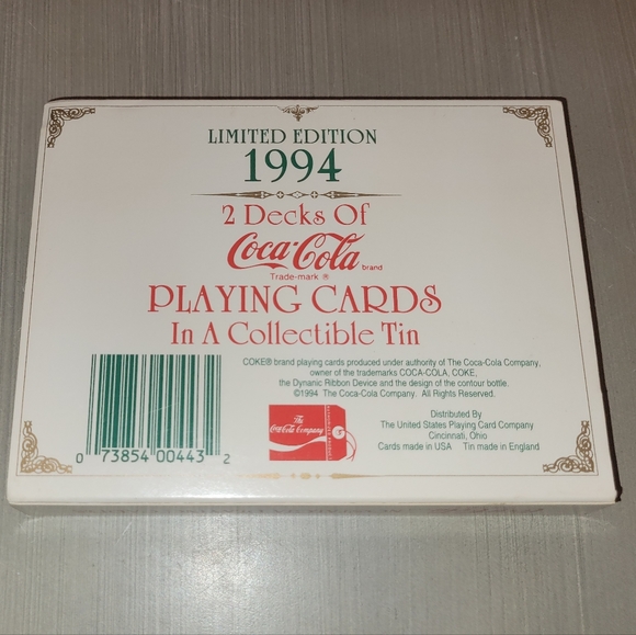 New! 1994 Coca-Cola Playing Cards in  a Collectible Tin - Picture 7 of 8